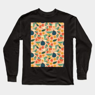 Colorful Fruit Motif in Seamless Pattern V5 Long Sleeve T-Shirt